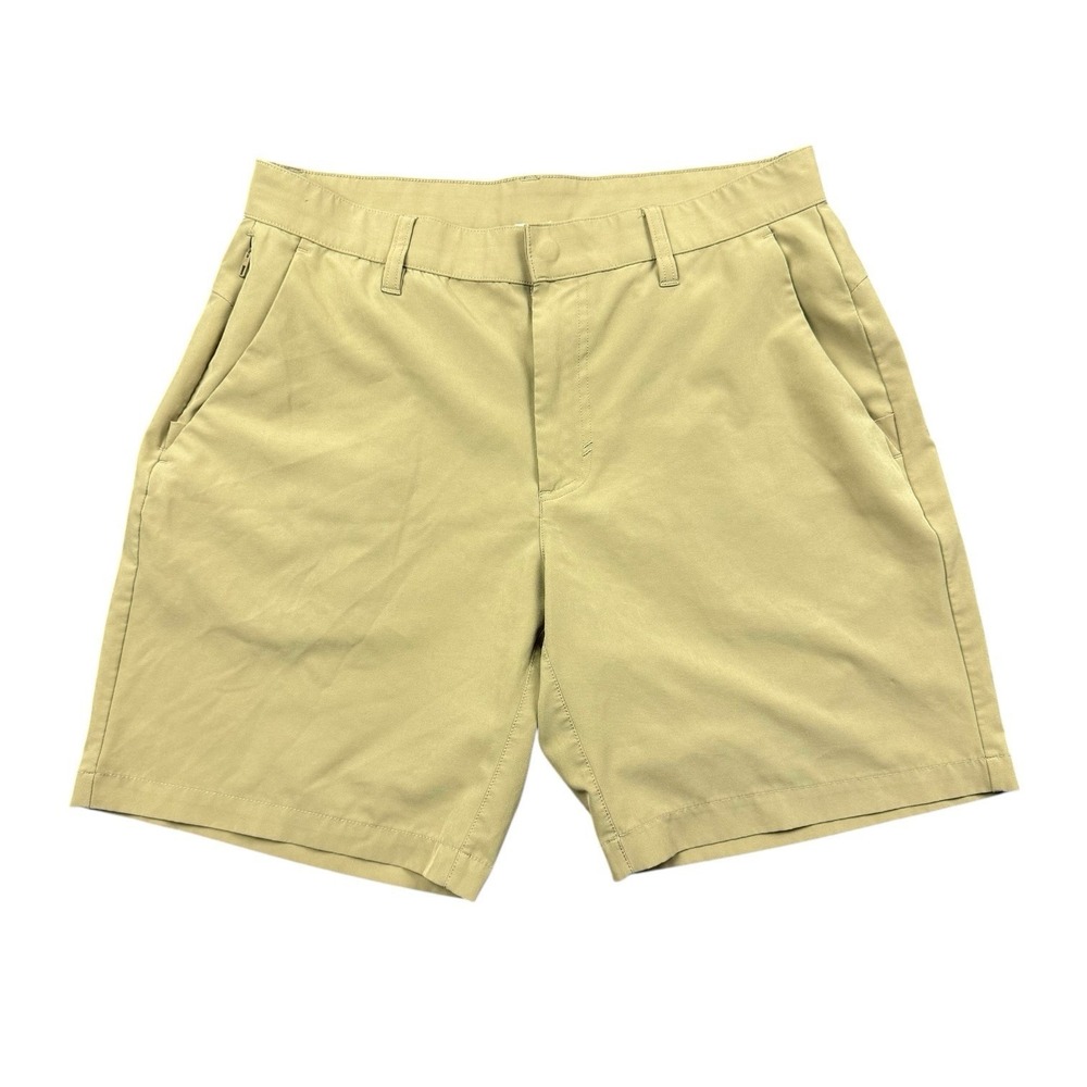 Fabletics The Only Shorts Men 32 Tan 7.5" Inseam Stretch Golf Performance